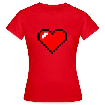 coeur de pixel - T-shirt Femme - rouge - Devant - AI Model Female 172 dark (172cm)