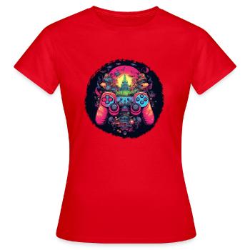 Mess du contrôleur - T-shirt Femme - rouge - Devant - AI Model Female 172 dark (172cm)