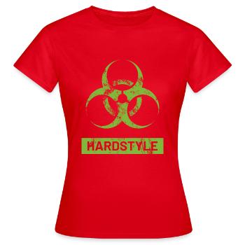 Hardstyle Biological Hazard Symbol - Danger - Women's T-Shirt - red - Front - AI Model Female 172 dark (172cm)