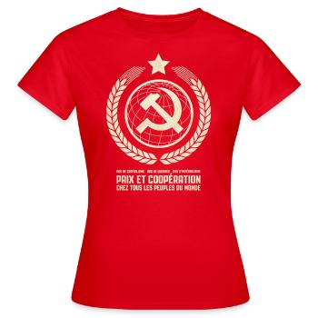 Internationalisme communiste - T-shirt Femme - rouge - Devant - AI Model Female 172 dark (172cm)