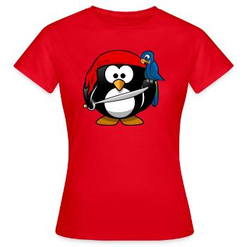 manchot - T-shirt Femme - rouge - Devant - AI Model Female 172 dark (172cm)