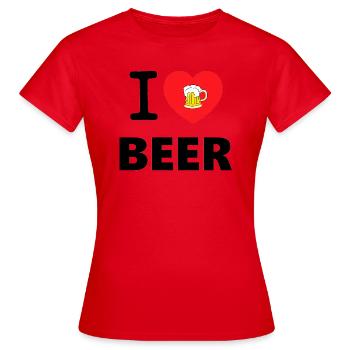 I LOVE BEER - Frauen T-Shirt - Rot - Vorne - AI Model Female 172 dark (172cm)