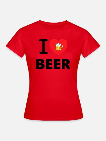 I LOVE BEER - Frauen T-Shirt - Rot