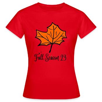 Saison d’automne - T-shirt Femme - rouge - Devant - AI Model Female 172 dark (172cm)