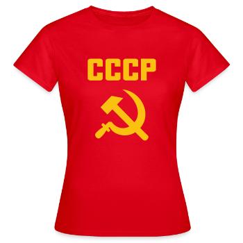 Soviet - Hammer und Sichel Sowjetunion - Kommunist - Frauen T-Shirt - Rot - Vorne - AI Model Female 172 dark (172cm)