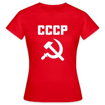 Soviet - Hammer und Sichel Sowjetunion - Kommunist - Frauen T-Shirt - Rot - Vorne - AI Model Female 172 dark (172cm)