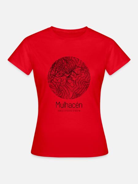 Mulhacén | Map Topography Design - Women's T-Shirt - red