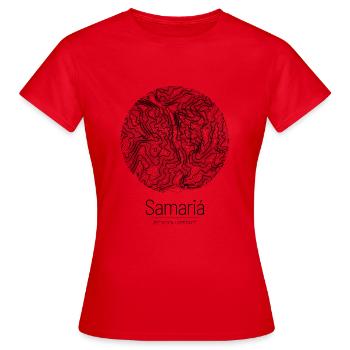 Samaria Gorge | Map topography design - Women's T-Shirt - red - Front - AI Model Female 172 dark (172cm)