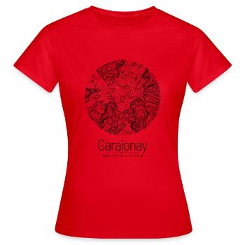 Garajonay | Carte géographique Topographie Design - T-shirt Femme - rouge - Devant - AI Model Female 172 dark (172cm)