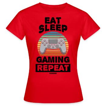 Manger dormir Répéter - T-shirt Femme - rouge - Devant - AI Model Female 172 dark (172cm)