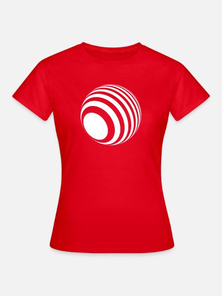 3D-Ball mit weißen Streifen - Frauen T-Shirt - Rot