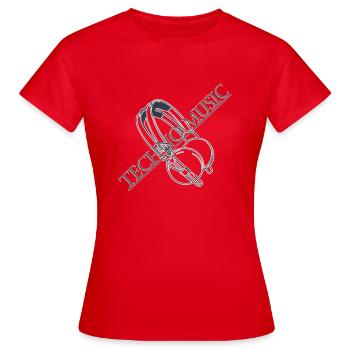 Techno Music - Frauen T-Shirt - Rot - Vorne - AI Model Female 172 dark (172cm)