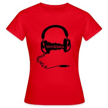 Casque audio Wave Motif: Musique Drum & Bass - T-shirt Femme - rouge - Devant - AI Model Female 172 dark (172cm)
