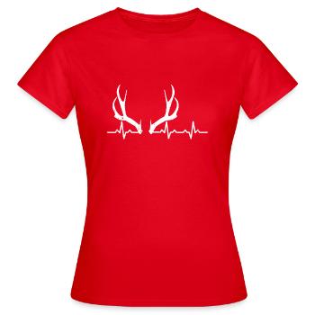 battement de coeur de la chasse au chevreuil - chasse cadeau chasse chasseur - T-shirt Femme - rouge - Devant - AI Model Female 172 dark (172cm)