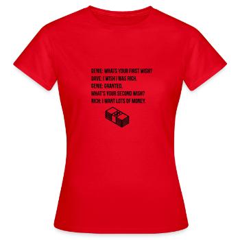 Le premier souhait - T-shirt Femme - rouge - Devant - AI Model Female 172 dark (172cm)