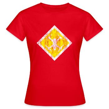 signe frais de drones sous forme Karo sur un fond jaune - T-shirt Femme - rouge - Devant - AI Model Female 172 dark (172cm)