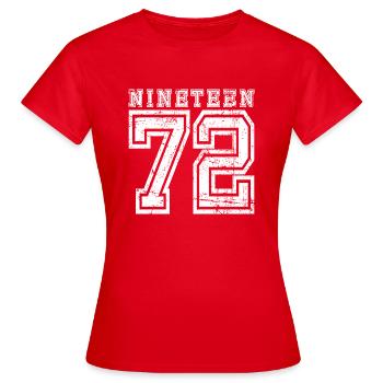 NINETEEN 1972 - Women's T-Shirt - red - Front - AI Model Female 172 dark (172cm)