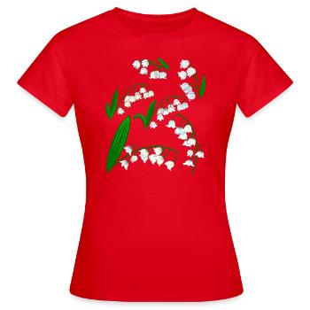 Lys de la vallée - T-shirt Femme - rouge - Devant - AI Model Female 172 dark (172cm)