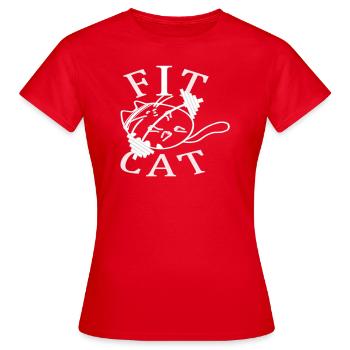 Fit Cat - T-shirt Femme - rouge - Devant - AI Model Female 172 dark (172cm)