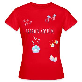 Costume de crabe, crabe, costume, carnaval - T-shirt Femme - rouge - Devant - AI Model Female 172 dark (172cm)