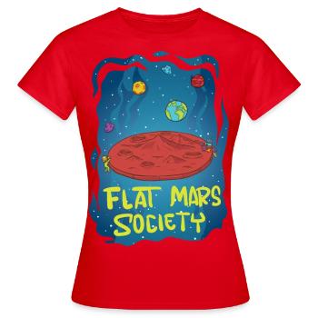 Flat Mars Society - T-shirt Femme - rouge - Devant - AI Model Female 172 dark (172cm)