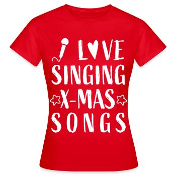 J’adore chanter Chansons de Noël - Noël Weihnachten - T-shirt Femme - rouge - Devant - AI Model Female 172 dark (172cm)