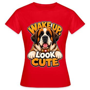 Sankt Bernhard - Frauen T-Shirt - Rot - Vorne - AI Model Female 172 dark (172cm)