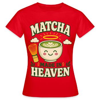 Matcha fabriqué au paradis - T-shirt Femme - rouge - Devant - AI Model Female 172 dark (172cm)