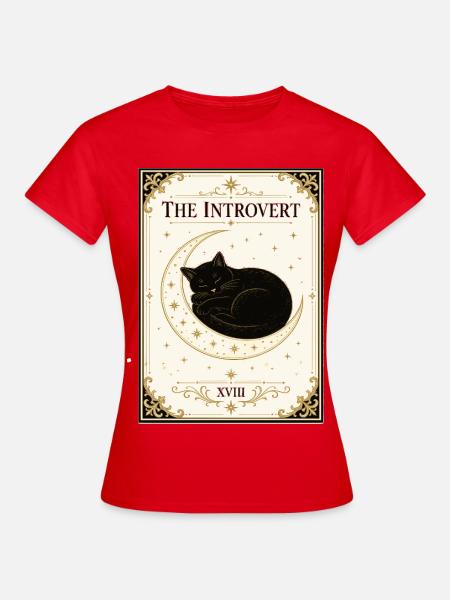 Die Mondkatze der Introvertierten - Frauen T-Shirt - Rot
