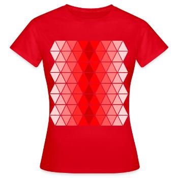 Motif Dégradé de Rouge - T-shirt Femme - rouge - Devant - AI Model Female 172 dark (172cm)