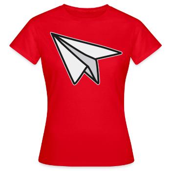 Leichtigkeit und Freiheit Papierflieger - Frauen T-Shirt - Rot - Vorne - AI Model Female 172 dark (172cm)
