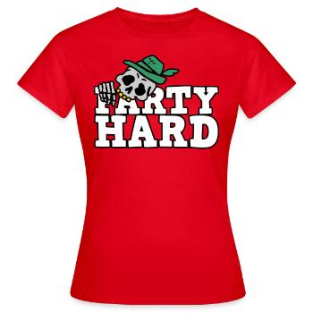Anniversaire avec alcool et bière - Party Hard - T-shirt Femme - rouge - Devant - AI Model Female 172 dark (172cm)