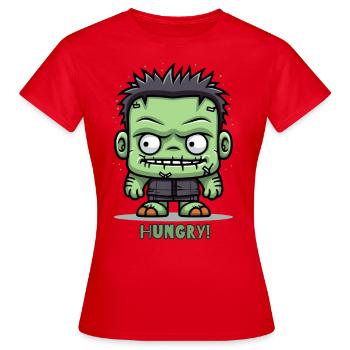 Petit zombie affamé - T-shirt Femme - rouge - Devant - AI Model Female 172 dark (172cm)
