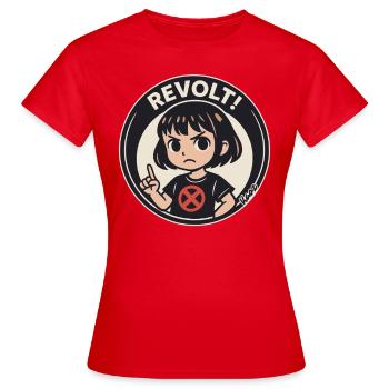 Fille en colère avec chemise de protestation révolte look - T-shirt Femme - rouge - Devant - AI Model Female 172 dark (172cm)