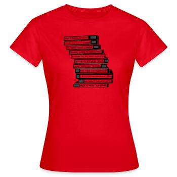 B 99 Sex Tapes - T-shirt Femme - rouge - Devant - AI Model Female 172 dark (172cm)