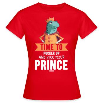 Roi Prince Grenouille - T-shirt Femme - rouge - Devant - AI Model Female 172 dark (172cm)