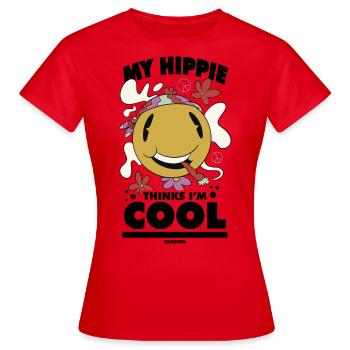 lustiger Hippie - Frauen T-Shirt - Rot - Vorne - AI Model Female 172 dark (172cm)