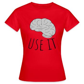 Brain Think - Women's T-Shirt - red - Front - AI Model Female 172 dark (172cm)