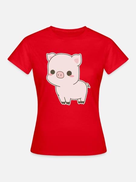 Süßes Schwein - Frauen T-Shirt - Rot