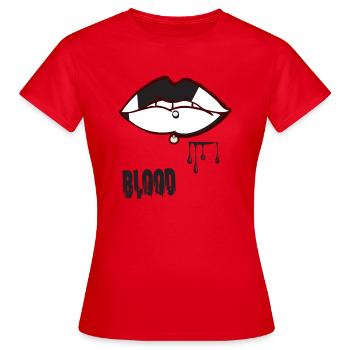 Piercing & Blut - Frauen T-Shirt - Rot - Vorne - AI Model Female 172 dark (172cm)