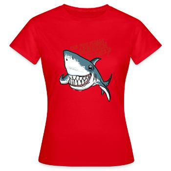 Great White Shark Scratch My Back - Frauen T-Shirt - Rot - Vorne - AI Model Female 172 dark (172cm)