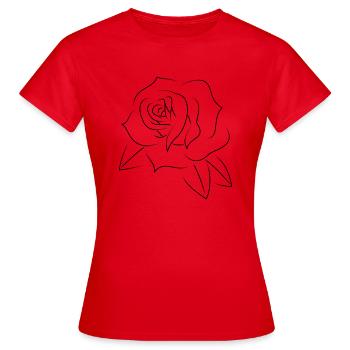 Tatouage rose minimaliste noir - T-shirt Femme - rouge - Devant - AI Model Female 172 dark (172cm)
