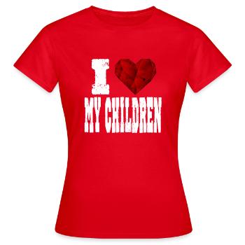 i love my children - Women's T-Shirt - red - Front - AI Model Female 172 dark (172cm)