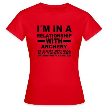 relationship with ARCHERY - Women's T-Shirt - red - Front - AI Model Female 172 dark (172cm)