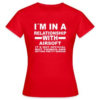 relationship with AIRSOFT - Women's T-Shirt - red - Front - AI Model Female 172 dark (172cm)