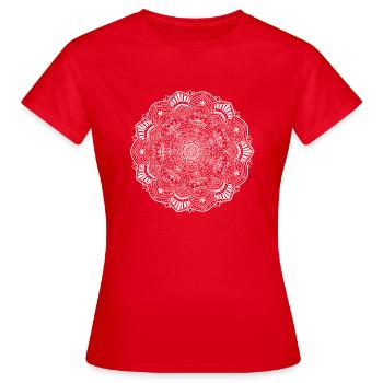 Mandala - T-shirt Femme - rouge - Devant - AI Model Female 172 dark (172cm)