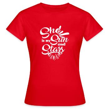 L'amour partenariat relation partenaires Valentine - T-shirt Femme - rouge - Devant - AI Model Female 172 dark (172cm)