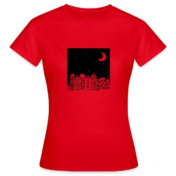 Nachthimmel Skyline - Frauen T-Shirt - Rot - Vorne - AI Model Female 172 dark (172cm)