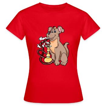 shishadog chien pipe à eau Shisha - T-shirt Femme - rouge - Devant - AI Model Female 172 dark (172cm)