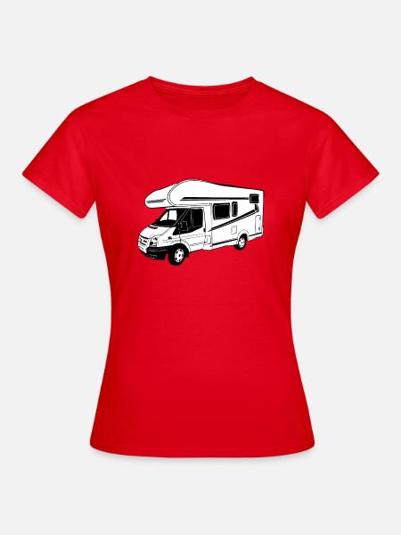 Wohnmobil - Caravan - Camping - Camper - Frauen T-Shirt - Rot